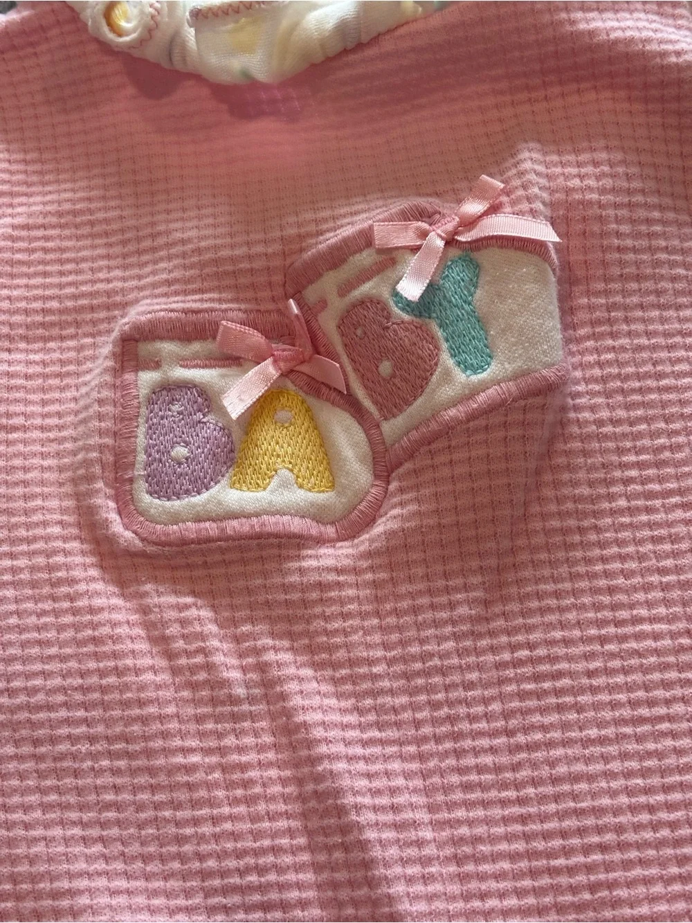 Vintage Carter’s 9 Month Pink Waffle Knit Romper